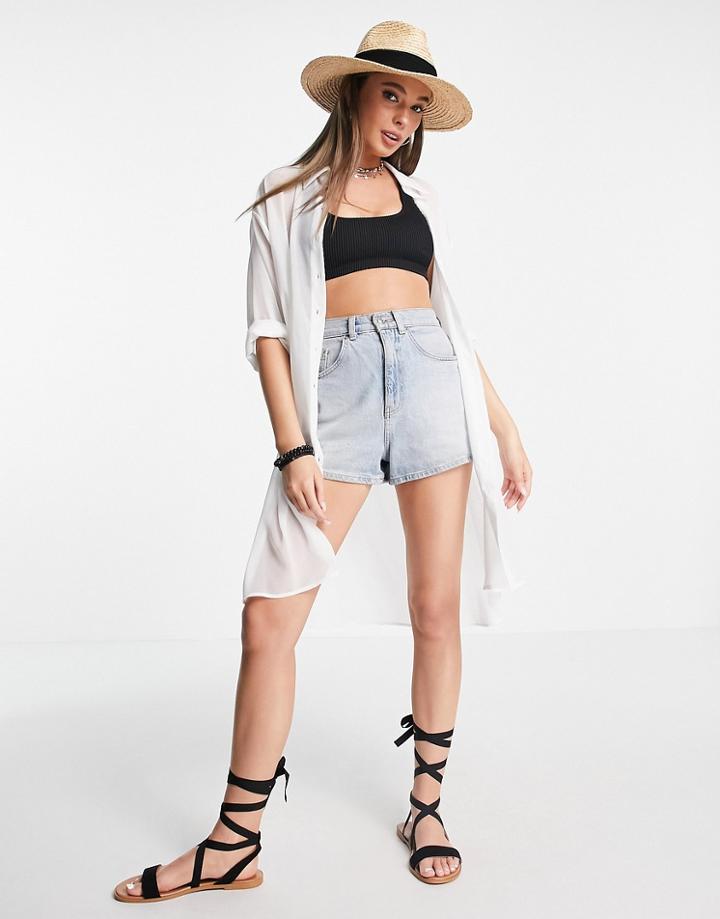 Threadbare Beach Shirt Dress In White