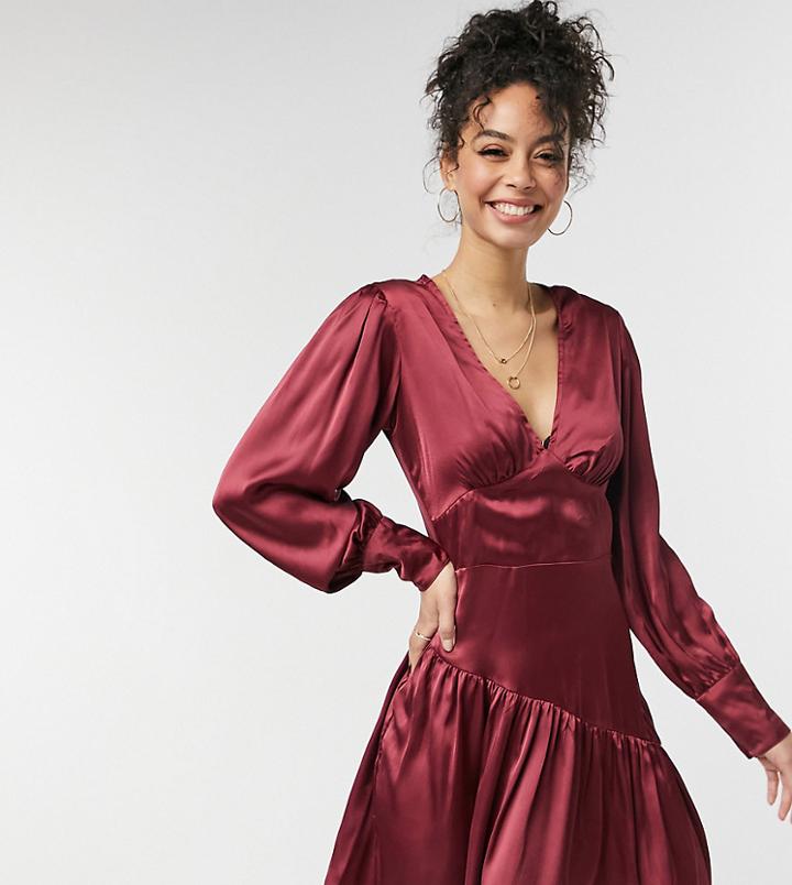 Violet Romance Tall Satin Mini Dress-red