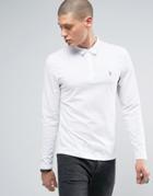 Allsaints Long Sleeve Polo Shirt With Branding - White