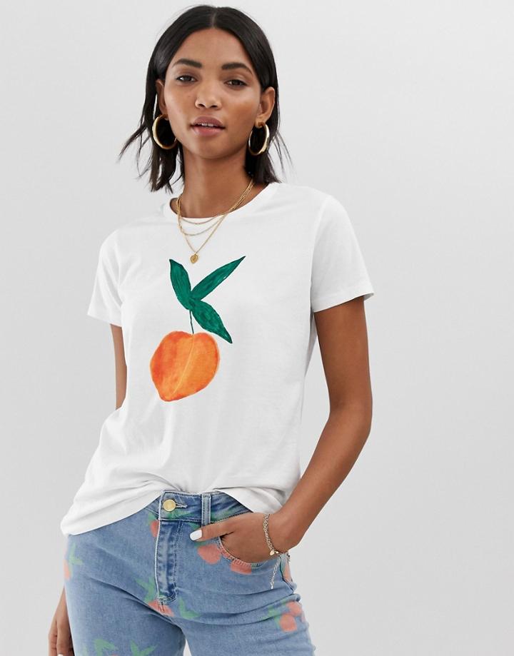 Fabienne Chapot Painted Peach Print T-shirt - White