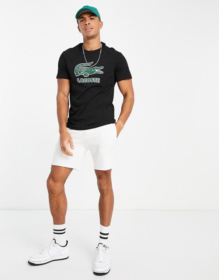 Lacoste Croc Chest Logo T-shirt In Black