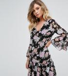 Miss Selfridge Floral Printed Dobby Mesh Smock Dress