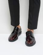 Silver Street High Shine Lace Up Shoes In Burgundy - Red