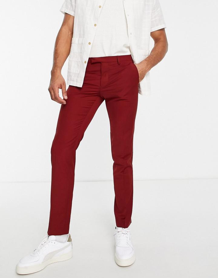 Twisted Tailor Suit Pants In Rust Brown