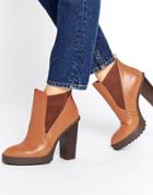 Asos East Meets West Pointed Chelsea Ankle Boots - Tan