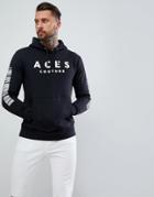 Aces Couture Muscle Hoodie With Back Print - Black