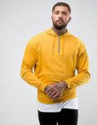 Asos Oversized Half Zip Hoodie In Yellow - Yellow