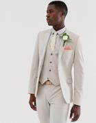 Asos Design Wedding Super Skinny Suit Jacket In Dove Gray