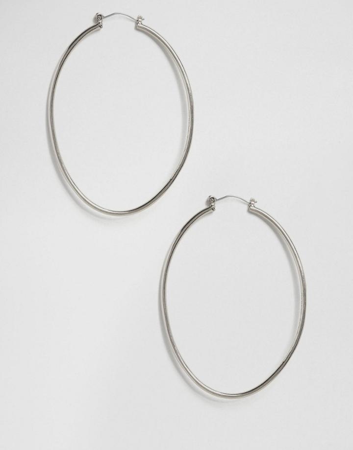 Cheap Monday Silver Hoop Earrings - Silver