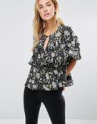 Fashion Union Layered Top In Floral - Multi