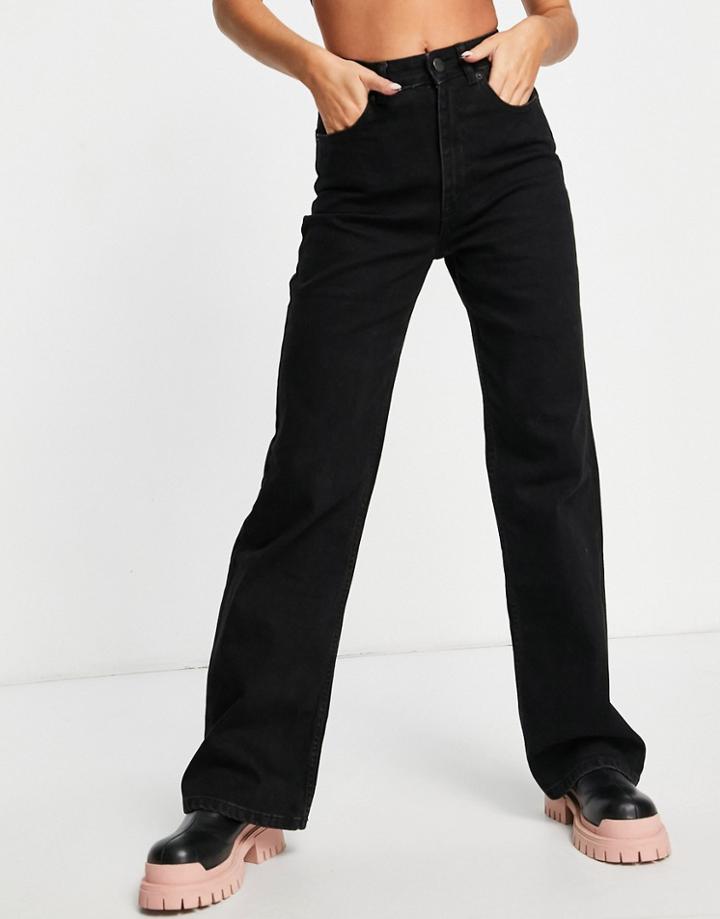 Only Camille Wide Leg Jeans In Black