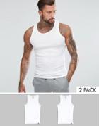 Puma 2 Pack Tank In Regular Fit In White 57201001300 - White