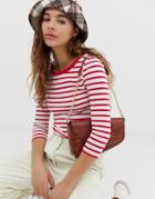 New Look Top In Red Stripe - Red