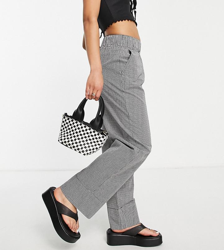 Vero Moda Petite Loose Leg Pants In Black Gingham - Part Of A Set