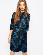 Selected Macy Dress In Marble Print - Print Combo