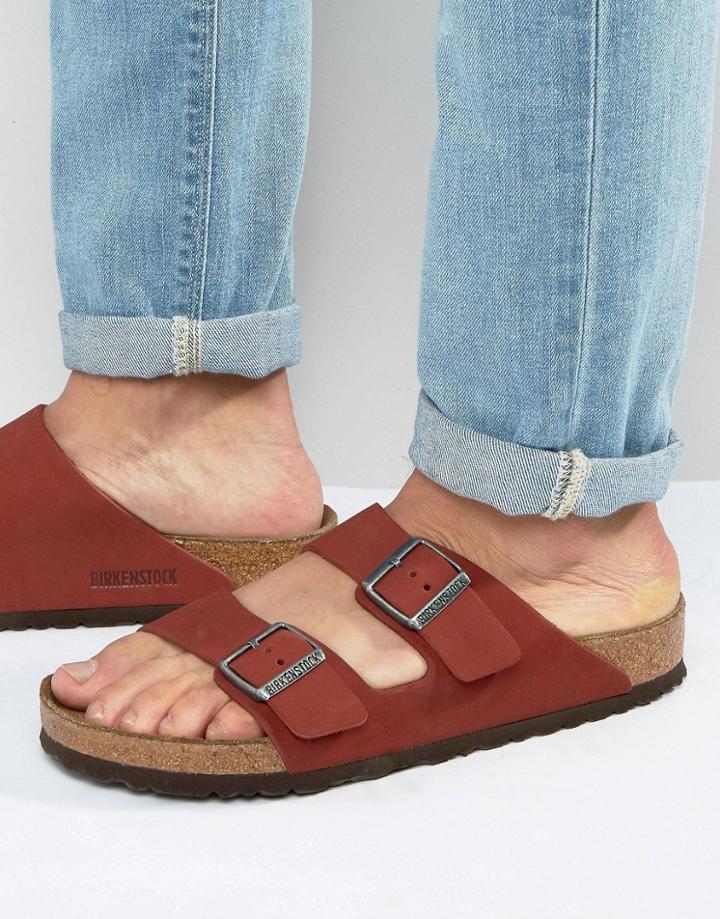 Birkenstocks Arizona Nubuck Sandals - Red