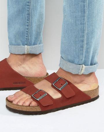 Birkenstocks Arizona Nubuck Sandals - Red