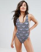 Prettylittlething Graphic Print Swimsuit - Multi