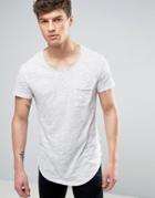 Kiomi T-shirt With Raw Hem Detail - Cream