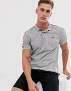 Threadbare Polo With Taping In Gray