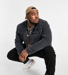 Dtt Plus Slim Fit Denim Jacket In Gray-grey