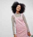 Monki Cord Mini Overall Dress-pink