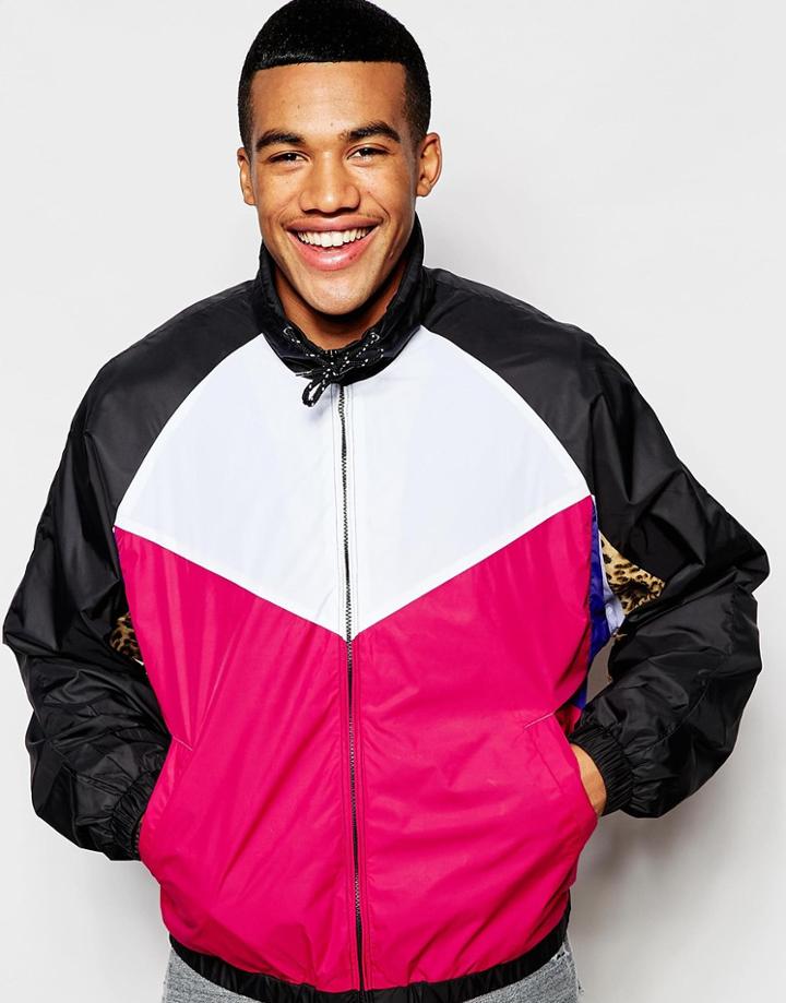 Asos Track Jacket With Multi Print - Tan