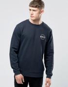 Asos Sweatshirt In Navy With Brooklyn Chest Print - Navy