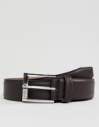 Boss Smooth Leather Belt In Brown - Brown