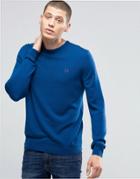 Fred Perry Sweater With Crew Neck In Service Blue - Blue