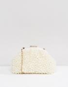 Asos Wedding Pearl Covered Clutch Bag - Cream