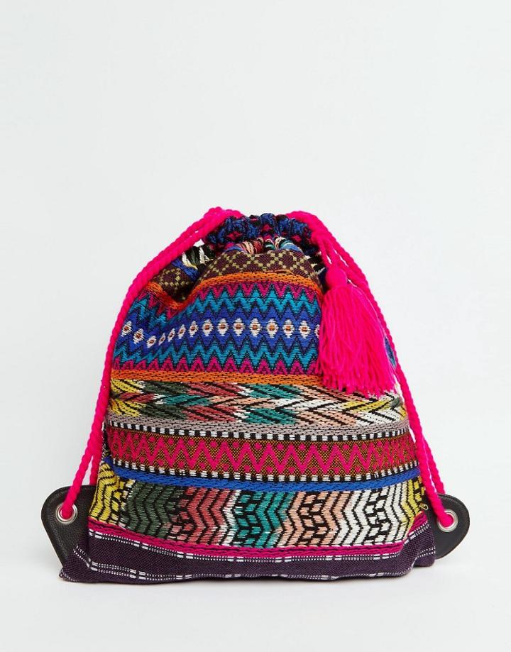 Asos Woven Festival Backpack - Multi