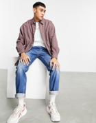 Asos Design Extreme Oversized Flannel Shirt In Taupe-brown