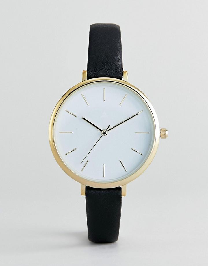 Asos Design Minimal Black Watch - Black