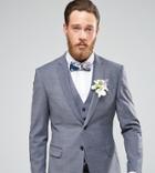 Number Eight Savile Row Exclusive Melange Wedding Suit Jacket With Stretch In Skinny Fit - Gray