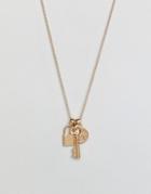 Chained & Able Gold Mini Lock & Key Bunch Necklace - Gold