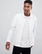 Asos Design Boxy Oversized Zip Through Shirt In White - White