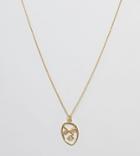 Asos Design Gold Plated Sterling Silver Abstract Face Necklace - Gold