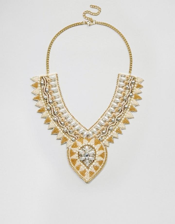 Asos Faux Pearl Occasion Necklace - Cream