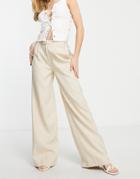 In The Style X Perrie Sian Tailored Wide Leg Pants In Camel - Part Of A Set-neutral