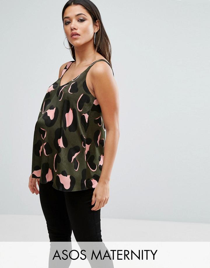 Asos Maternity Swing Cami In Large Animal Print - Multi