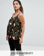Asos Maternity Swing Cami In Large Animal Print - Multi