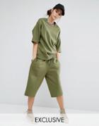 Bones Longline Boxy Shorts Co-ord - Green