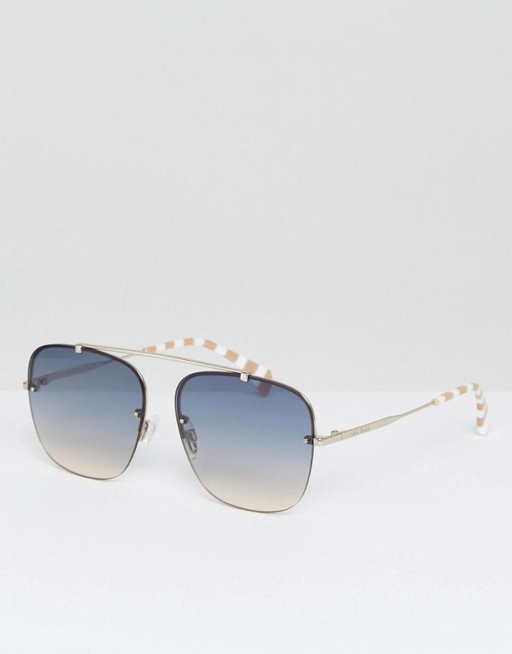 Tommy Hilfiger X Gigi Aviator Sunglasses In Silver - Silver