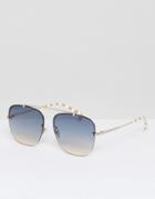 Tommy Hilfiger X Gigi Aviator Sunglasses In Silver - Silver
