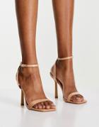 Topshop Samba High Heeled Two Part Sandal In Neutral
