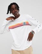 Element Dawn Chest Print Long Sleeve T-shirt In White - White