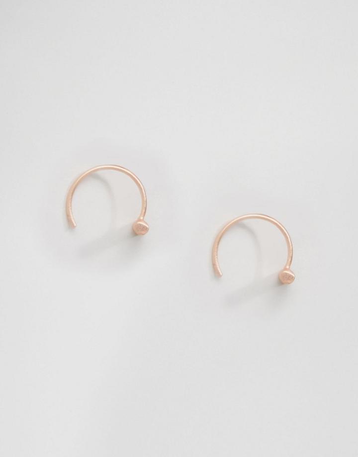 Pieces Brianna Through & Through Earrings - Rose Gold
