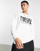 Diesel S-gir Crew Neck Sweatshirt In White