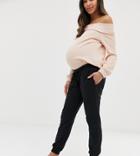 Asos Design Maternity Basic Jogger With Tie - Black